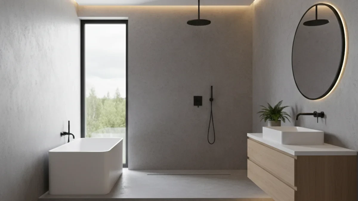 Mikrocement i modernt badrum