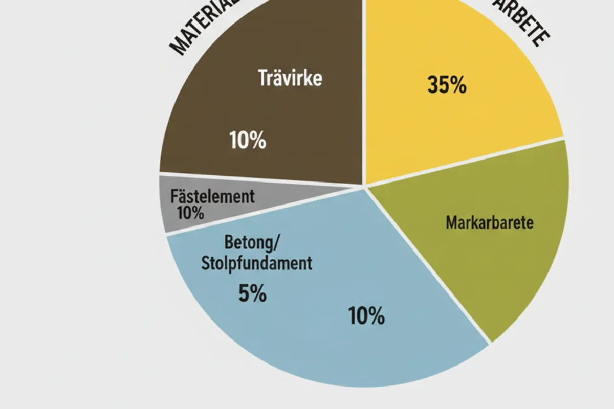Kostnadsuppdelning för staketbygge - material, arbete och tillbehör