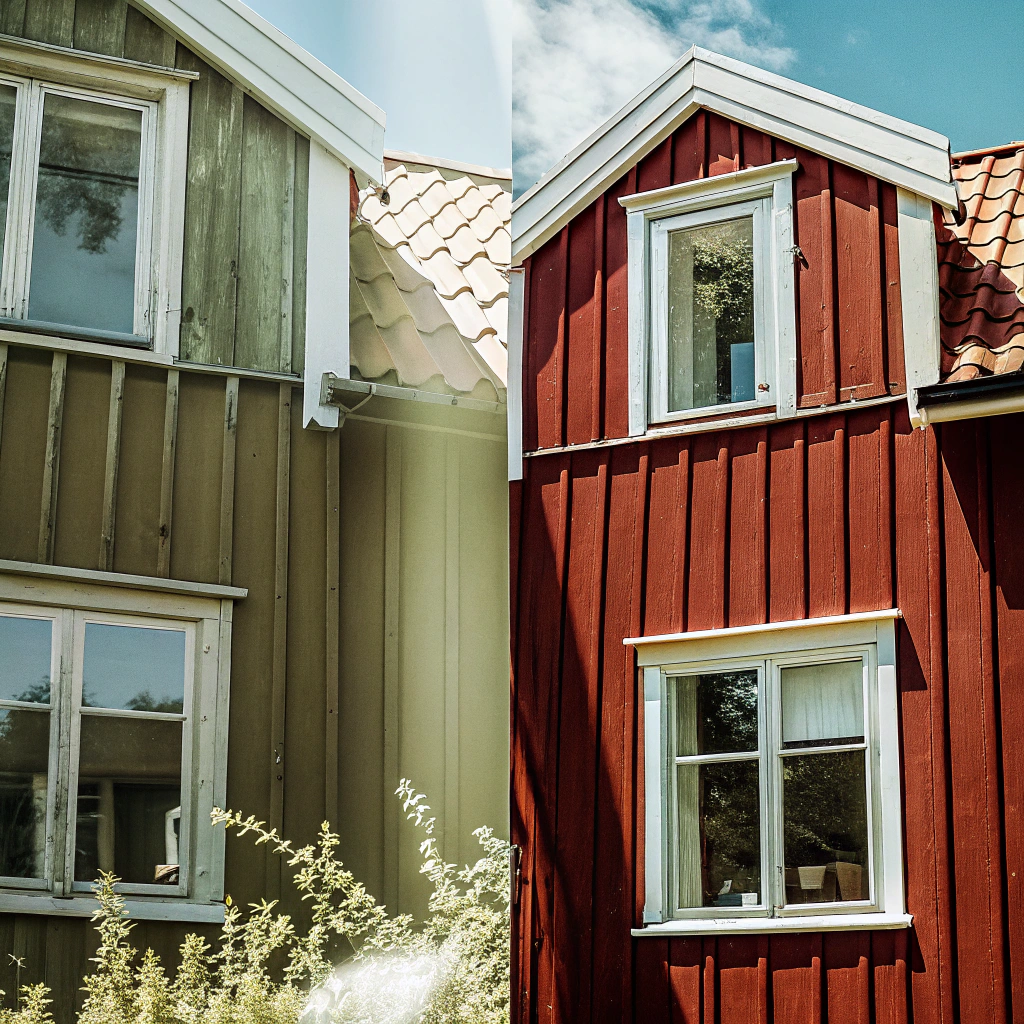 Fasadfärg prover och alternativ
