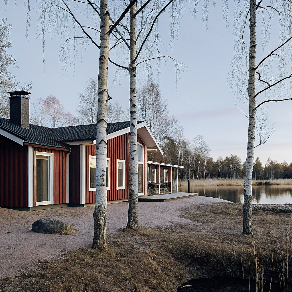 Nymålad fasad på svensk villa