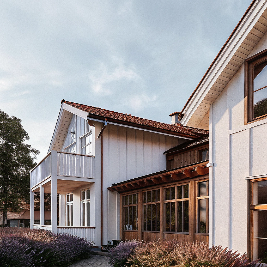 Svensk villa med nymålad vit fasad